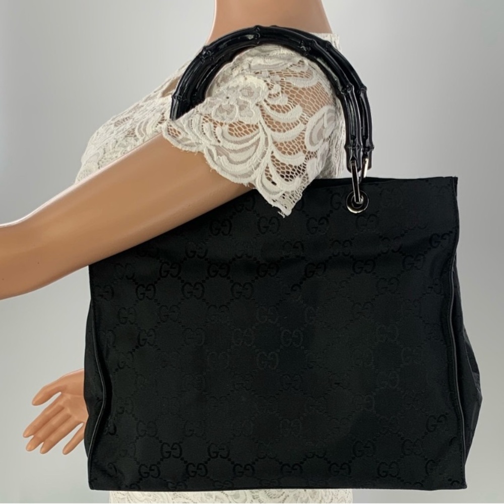 EUC Vintage Gucci Nylon Bamboo Tote